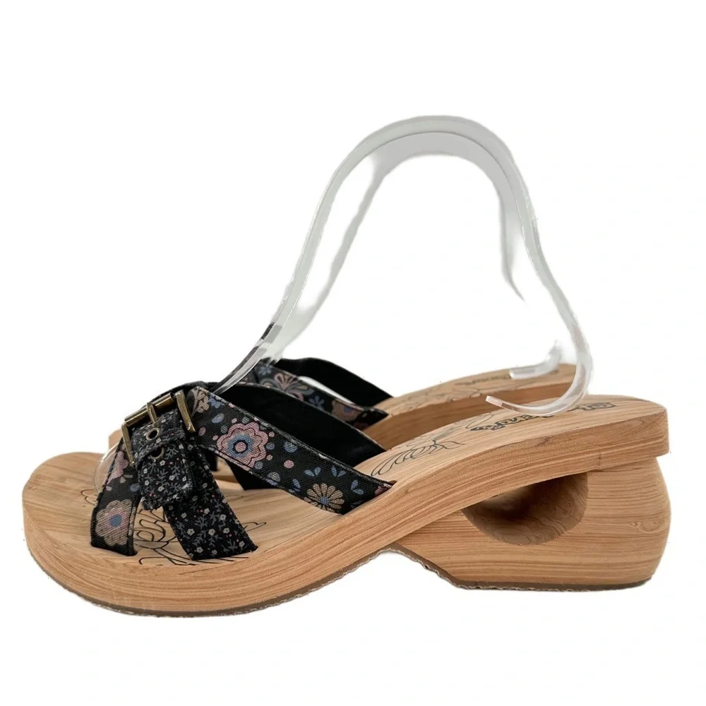 Sketchers Cali sandals 9 40.5 blue floral denim chunky platform foam y2k 90s